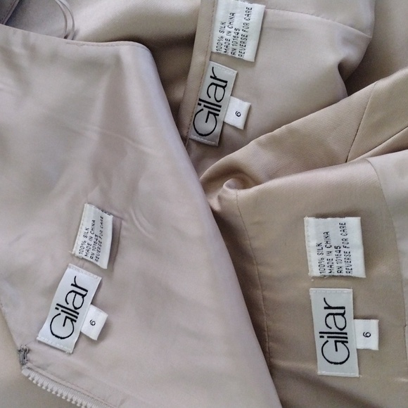 Silk Cocktail Dress 3 Piece Evening Gown Beaded Silk Blazer Vest Long Skirt Sz 6 - Picture 14 of 15